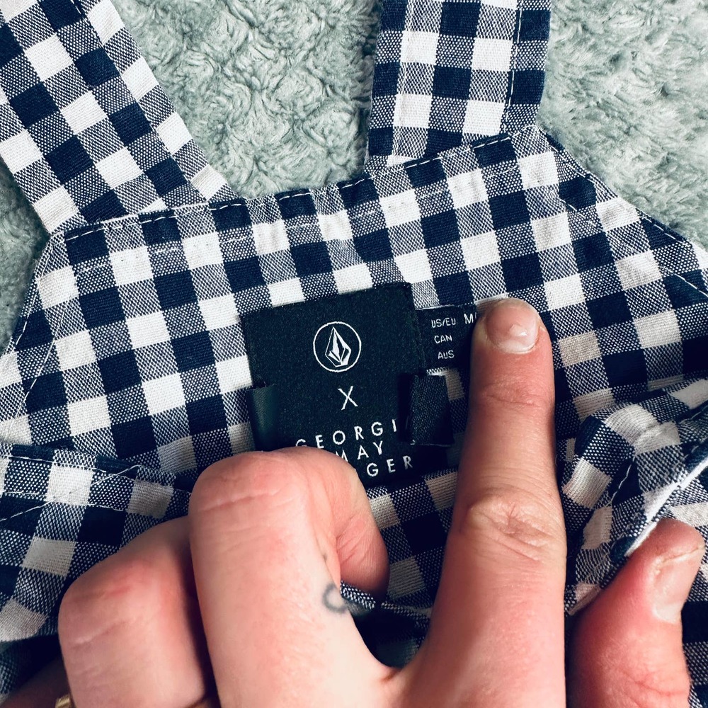 🔴 SALE 
Georgia May Navy/white gingham checkered overall dress - Picture 4 of 6